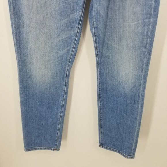 7FAMK The Paperbag Jeans in Bright Blue Jay High Rise Tie Waist Size 32 - Picture 4 of 11